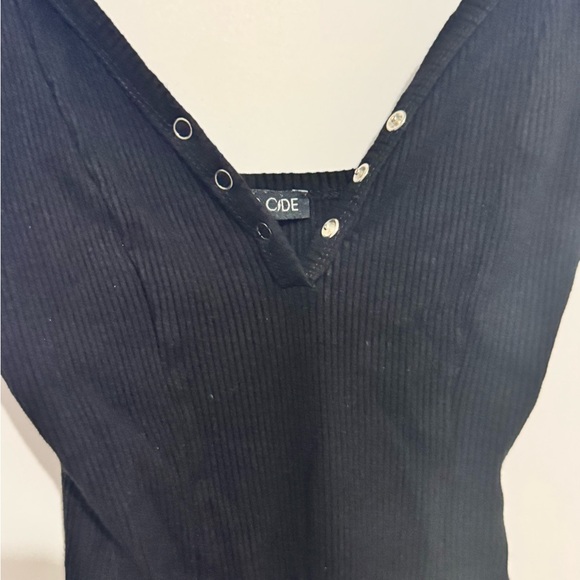 Mind Code Black Ribbed Mini Dress - Picture 2 of 5